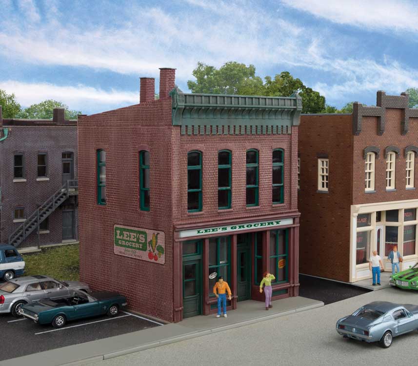 Walthers Cornerstone 3666 HO Scale Lee's Grocery Store - Kit - 3-1/2 x 4-1/4 x 4-5/8" 8.9 x 10.8 x 11.7cm