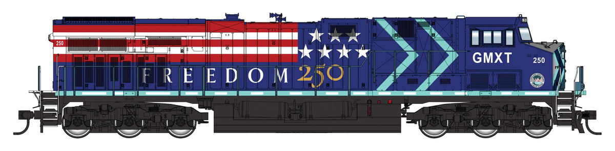 Walthers Mainline 28061211 HO Scale GE ES44AC Tier 3 Diesel, Florida East Coast America250 #250 (DC/Silent)
