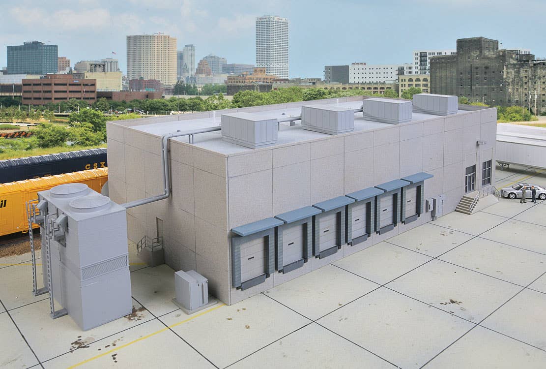 Walthers Cornerstone 4069 HO Scale Modern Cold Storage Warehouse - Kit - Main building: 20-1/2 x 9-1/8 x 5-1/4" 52 x 23.1 x 13.3cm