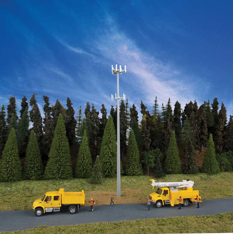 Walthers Cornerstone 3345 HO Scale Modern Communication Tower - Kit - 9-3/4 Tall x 1" Wide 24.7 x 2.5cm