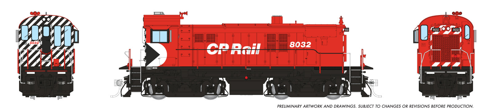 Rapido HO MLW RS-23 (DC/DCC/Sound): CP Rail - Action Red (5" Stripes): #8032