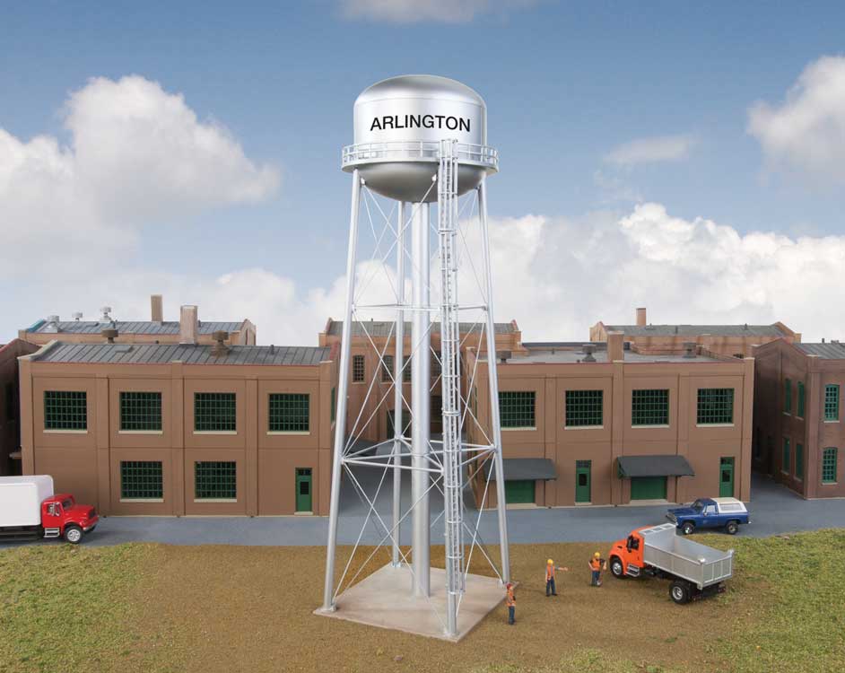 Walthers Cornerstone 3550 HO Scale Municipal Water Tower - Kit - 3-5/16 x 3-5/16 x 11-1/8" 8.4 x 8.4 x 28.2cm