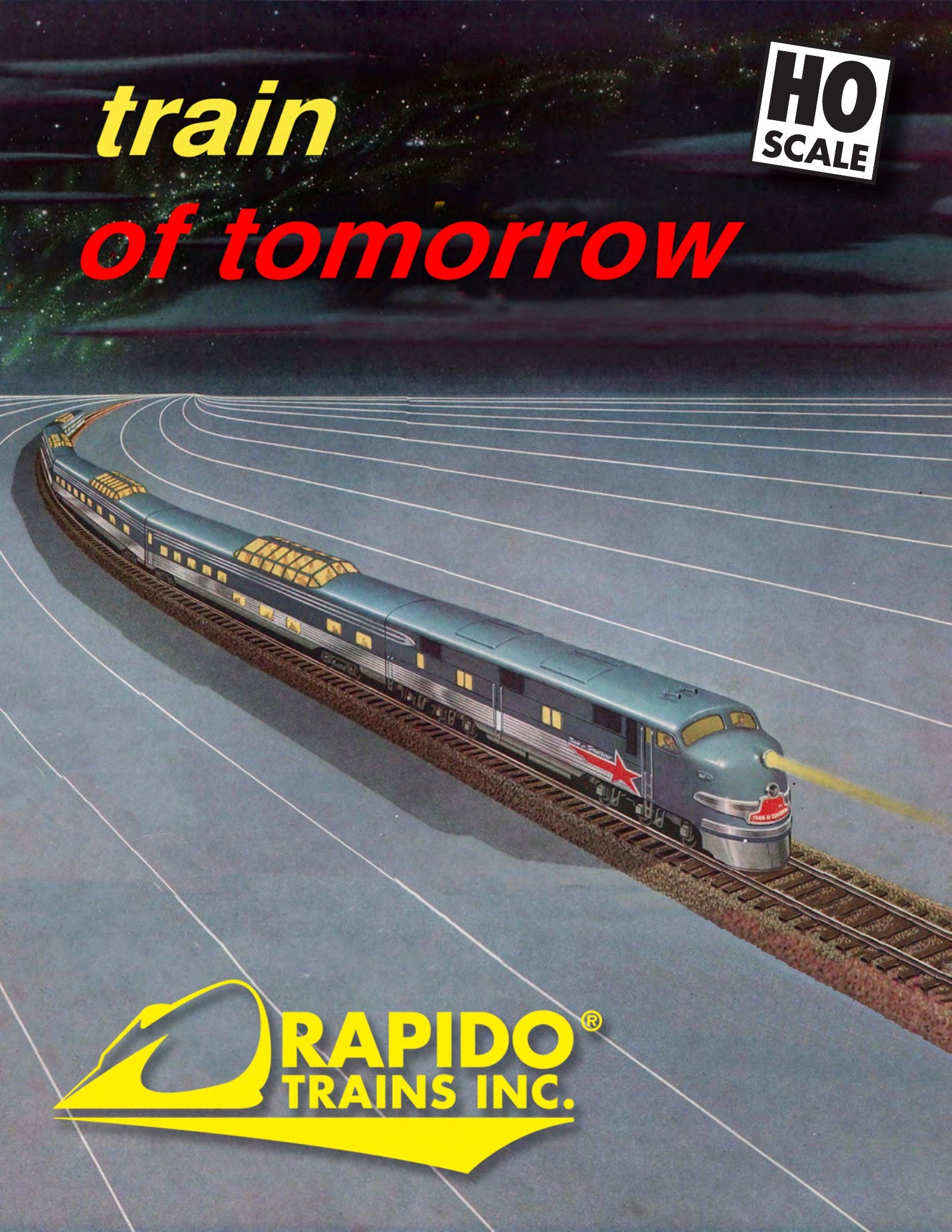 Train of Tomorrow sales sheet — features, prototype info, all road numbers