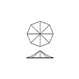 Grandt Line 5269 HO Scale Octagonal Bandstand Roof - pkg(1)