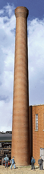 Walthers Cornerstone 3728 HO Scale One-Piece Brick Smokestack - pkg(2) - Assembled - 1-1/4 x 10-1/4" 3.2 x 25.7cm