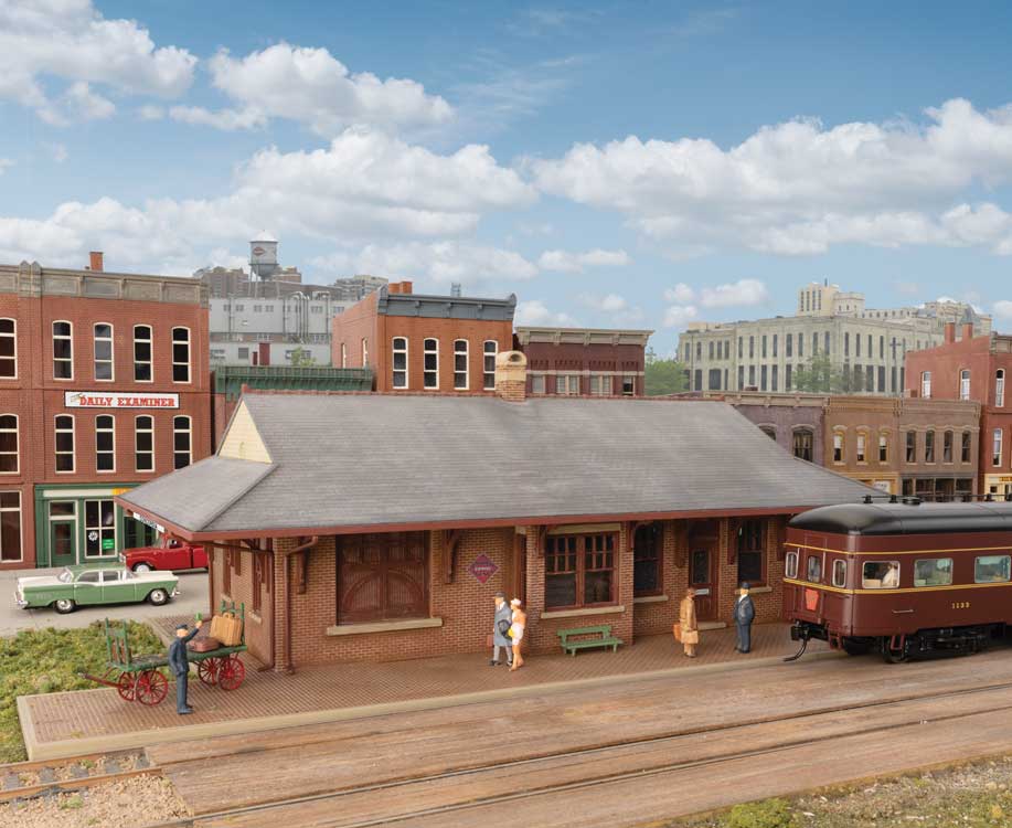 Walthers Cornerstone 3553 HO Scale Pennsylvania System Brick Combination Station - Kit - 12-5/8 x 6 x 3-15/16" 32 x 15 x 10cm