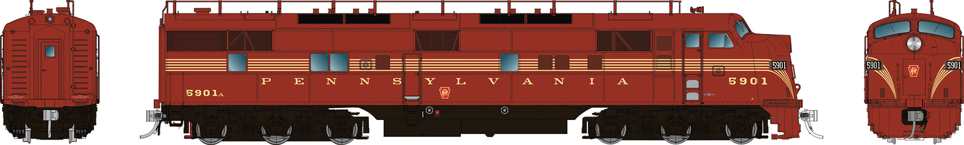 Rapido HO EMD E7A (DC/DCC/Sound): Pennsylvania - 5 Stripe Scheme: #5901