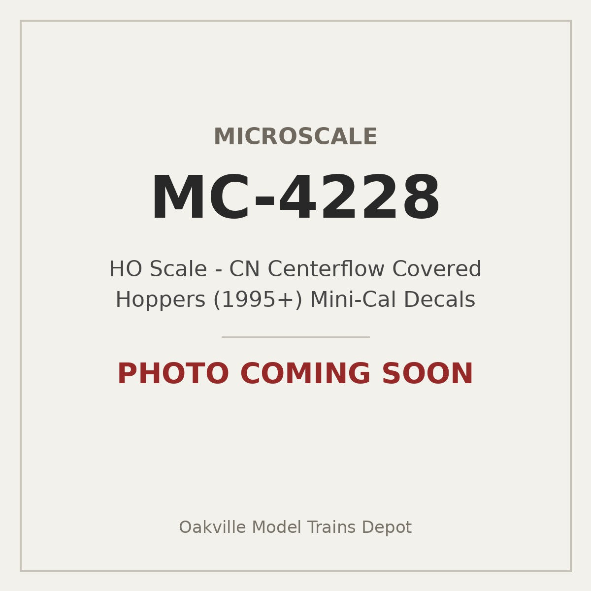 Microscale MC-4228 HO CN Centerflow Covered Hoppers decals - photo coming soon