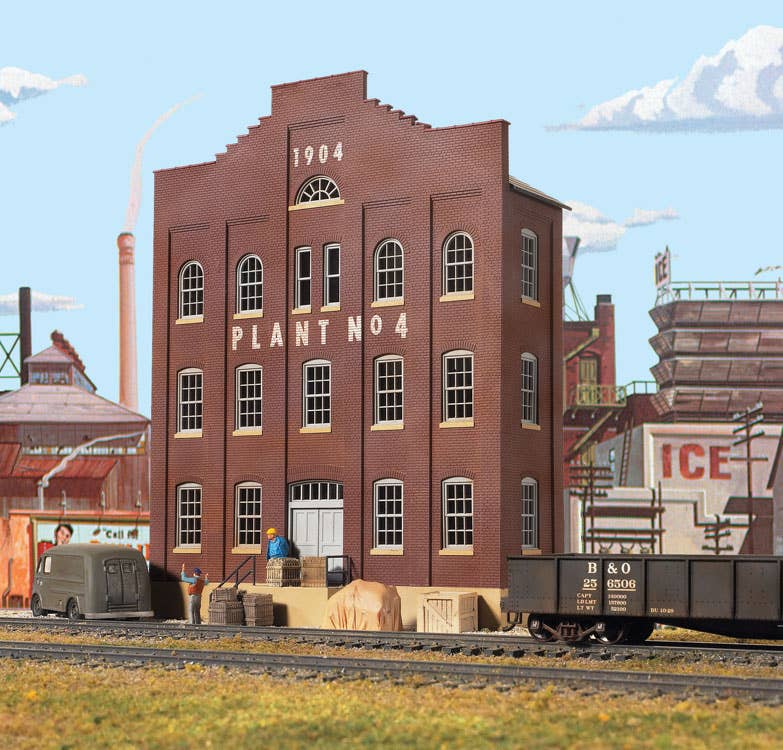 Walthers Cornerstone 3183 HO Scale Plant No. 4 Background Building - Kit - 6 x 2-1/4 x 7-1/2" 15 x 5.6 x 18.7cm
