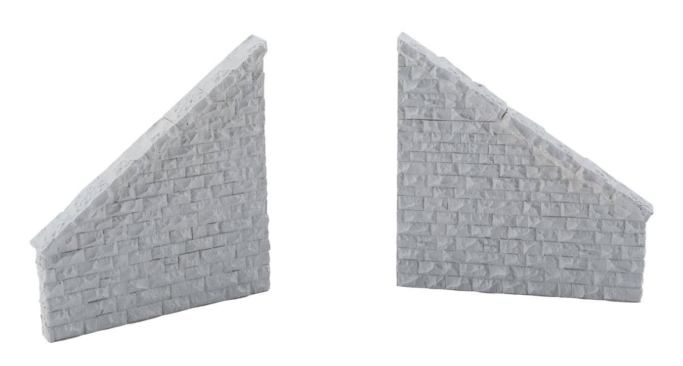 Walthers Cornerstone 4586 HO Scale Railroad Bridge Stone Wing Walls - Resin Casting - One Each Left & Right; Approximately: 3-3/4 x 7/16 x 4" 9.5 x 1.1 x 10.1cm
