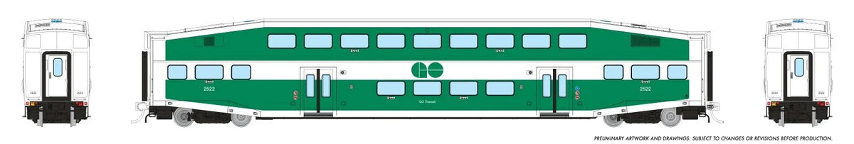 Rapido 1110004 HO scale BiLevel Commuter Car, GO Transit - Late: Coach #2531 (Accessible)