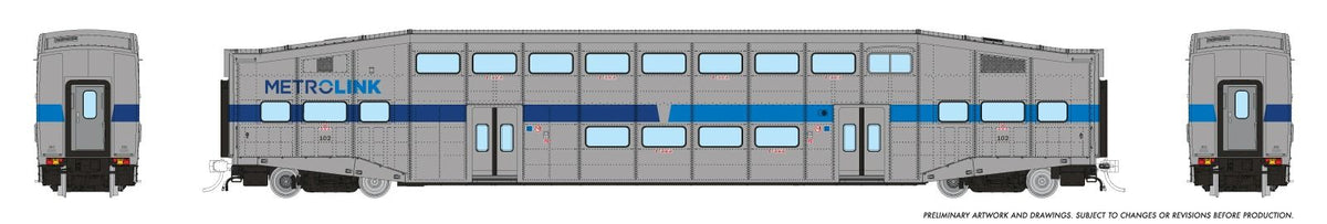 Rapido 1110010 HO scale BiLevel Commuter Car, Metrolink - Ribbon: Coach #109