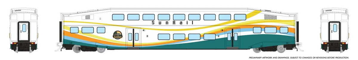 Rapido 1110020 HO scale BiLevel Commuter Car, SunRail: Coach #3005