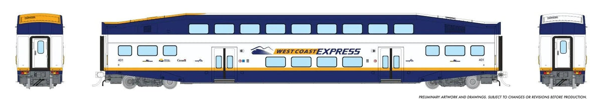 Rapido 1110032 HO scale BiLevel Commuter Car, West Coast Express: Coach #401
