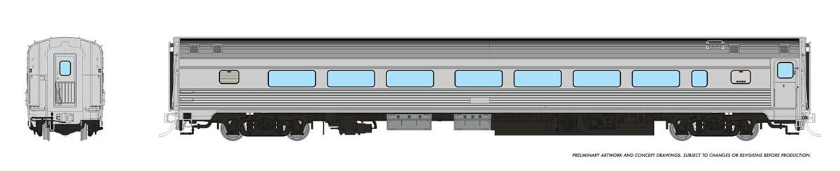 Rapido HO scale Budd Coach, painted unlettered