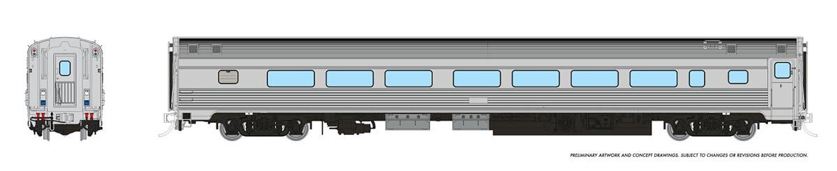 Rapido HO scale Budd Coach with HEP, painted unlettered