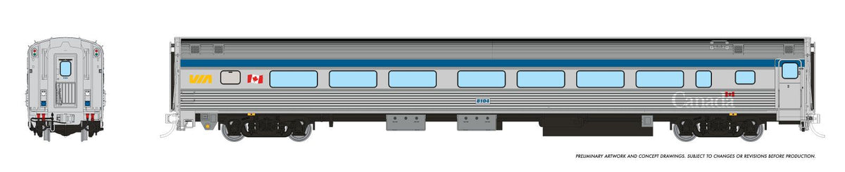 Rapido HO scale Budd Coach with HEP, VIA Rail Canada scheme