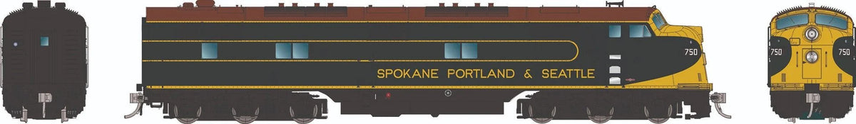 Rapido HO scale EMD E7A, Spokane, Portland & Seattle green pinstripes