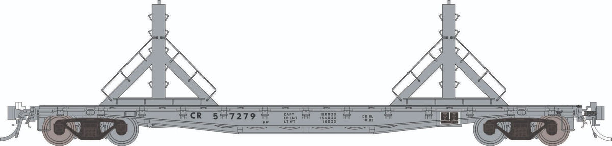 Rapido HO scale F30D 50' rail flat car, Conrail MOW