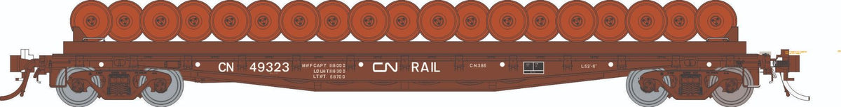Rapido HO scale F30D 50' wheel flat car, Canadian National MOW