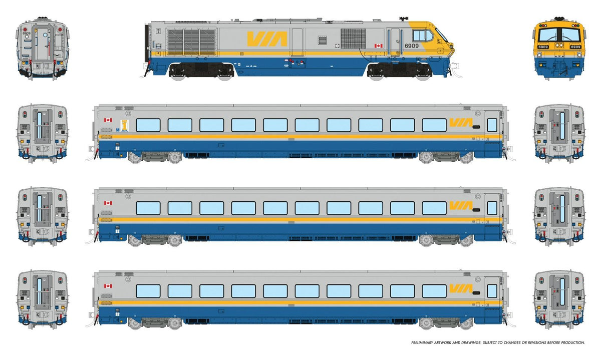 Rapido HO scale LRC trainset, VIA Rail set 2