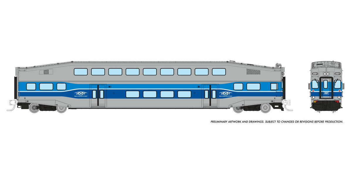 Rapido N scale BiLevel Commuter Car — AMT Montréal cab car