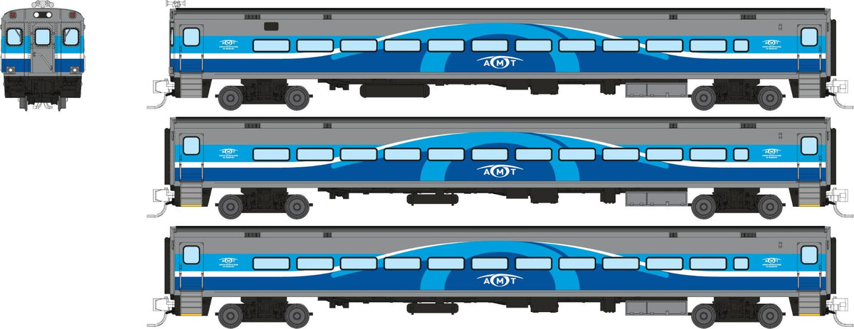 Rapido N scale Comet car set, AMT Montreal late scheme