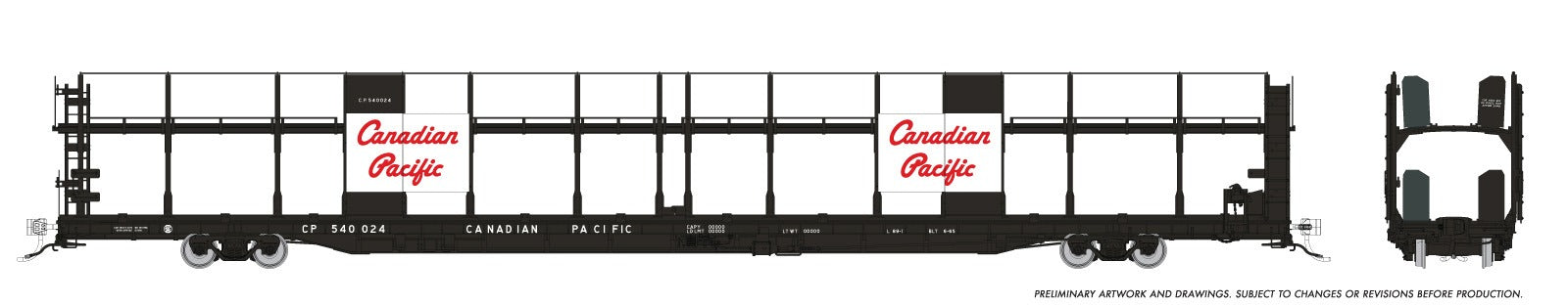 Rapido HO NSC 89' Bi-Level Autorack Canadian Pacific Script (Large Panel) 6-pack
