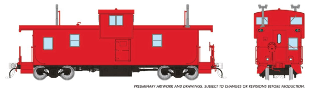 Rapido HO Squamish caboose Unlettered Red