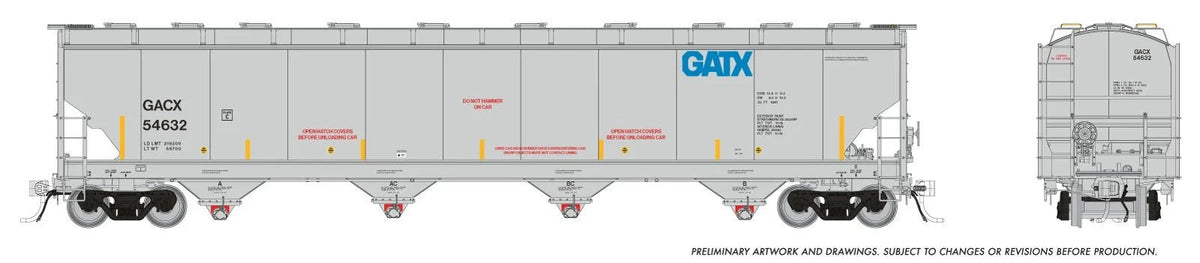 Rapido HO scale Trinity 6241 cu ft covered hopper, GACX General American