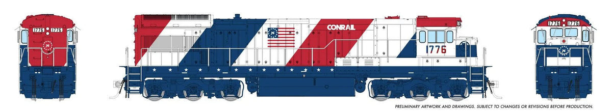 Rapido HO scale GE U34CH, Conrail Bicentennial