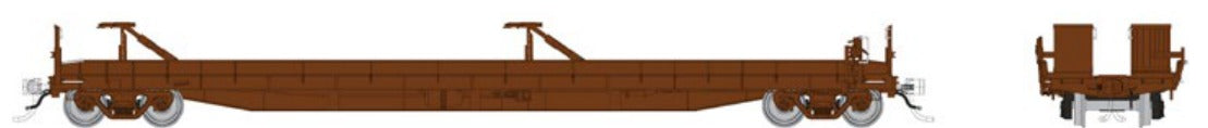 Rapido HO Vancouver Iron Works piggyback flatcar Brown, unlettered