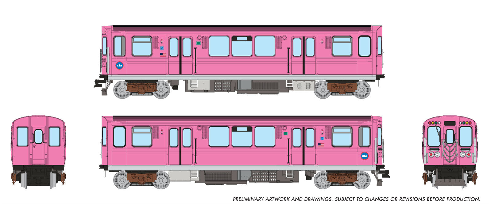 Rapido N CTA 2600-series L 2-Car Pair (DC/Silent): Circle Logo Scheme