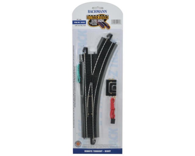 Bachmann 44462 HO Scale EZ - Track RH Right Hand Remote Switch Turnout - Oakville Model Trains Depot