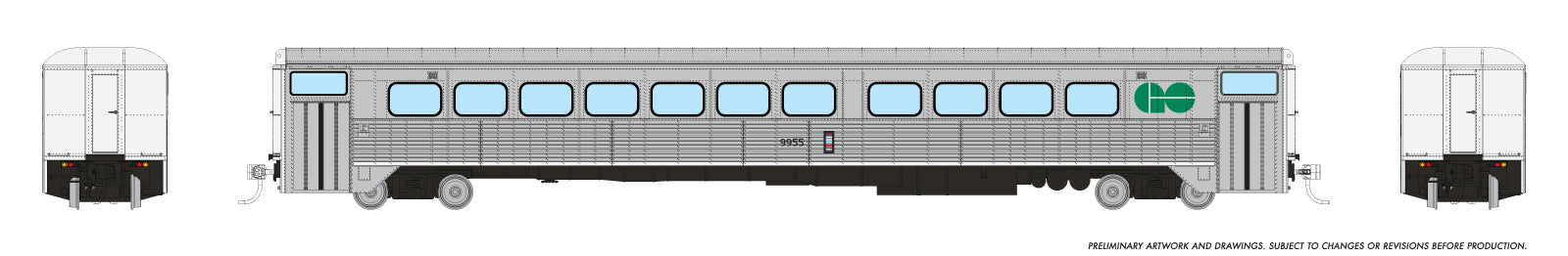 Rapido HO H-S Commuter Coach: GO Transit - Early: #9955