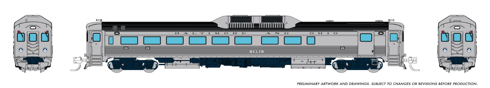 Rapido N Budd RDC-2 (Ph 1) (DC/Silent): Baltimore & Ohio: #1951