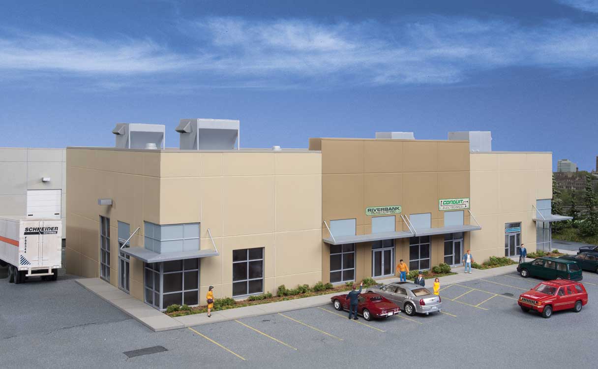 Walthers Cornerstone 4132 HO Scale Small Business Center - Kit - 18-1/4 x 10-7/16 x 5-1/4" 46.3 x 26.5 x 13.3cm as shown
