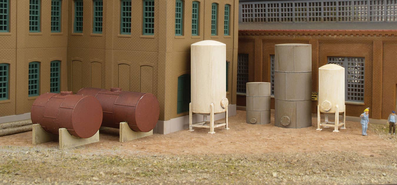 Walthers Cornerstone 3265 N Scale Storage Tanks - Kit pkg(6)