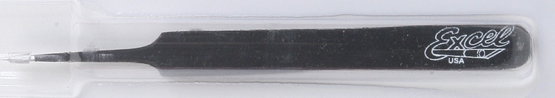 Excel Black Straight Fine-Point Tweezers