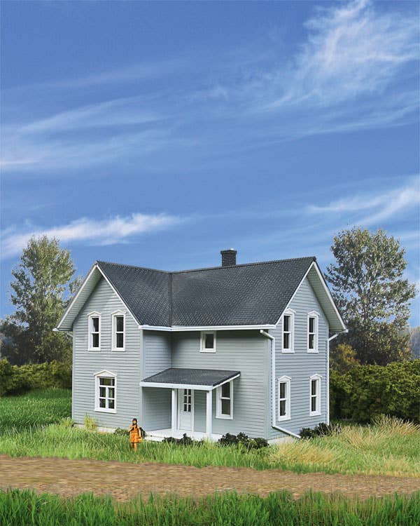 Walthers Cornerstone 3789 HO Scale Tillman Farm House - Kit - 4-11/16 x 4-1/4 x 4-3/8" 11.9 x 10.7 x 11.1cm