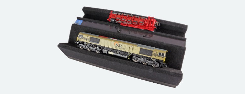 ESU 41010 Locomotive Maintenance Cradle — 33 cm Foam Tray with Magnet Strip