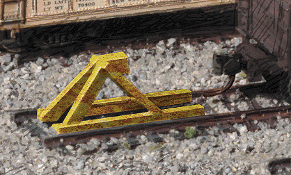 Walthers Cornerstone 2602 N Scale Track Bumper - Built-ups - Yellow pkg(5)