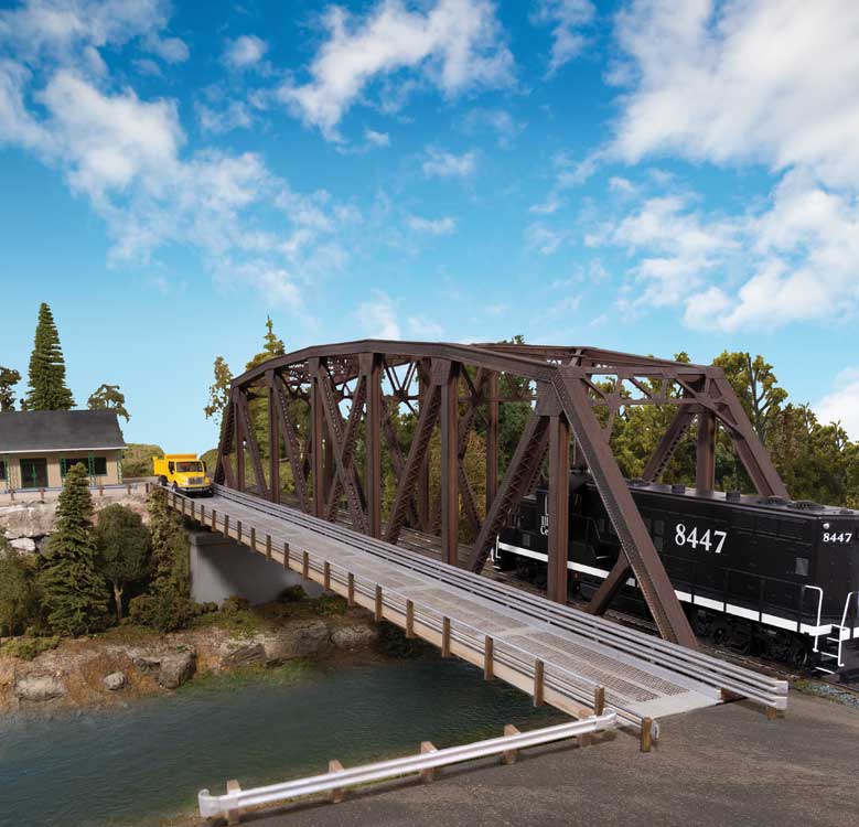 Walthers Cornerstone 4523 HO Scale Truss Railroad Bridge with Roadway - Kit