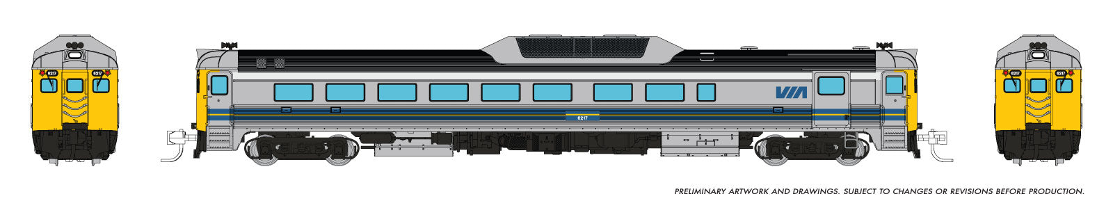 Rapido N Budd RDC-2 (Ph 2) (DC/DCC/Sound): VIA Rail - Early: #6217
