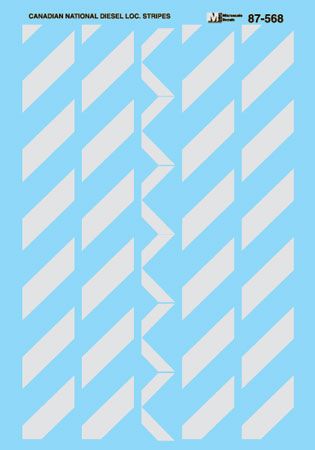 Microscale 87-568 HO Scale Canadian National Diesel Stripes (1961-1992) Waterslide Decals