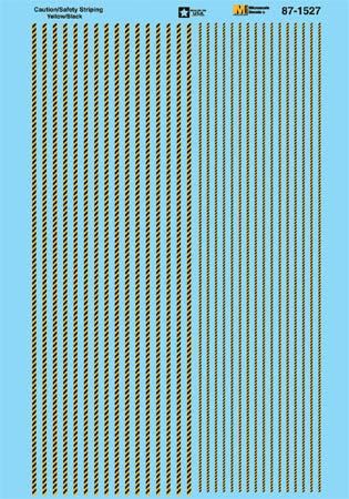 Microscale 87-1527 HO Scale Caution / Safety Striping, Yellow and Black Waterslide Decals