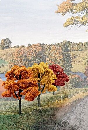 Woodland Scenics TR1577 Ready Made Trees Value Pack Fall Colors 3"-5" (14/pkg)