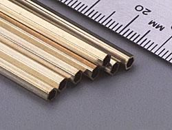 K&S 272 Hexagonal Brass Tube 1/8" OD x .014" Wall x 12" (7 Pieces)