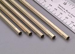 K&S 274 Hexagonal Brass Tube 3/16" OD x .014" Wall x 12" (5 Pieces)