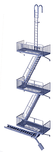 Walthers Cornerstone 3729 HO Scale Vintage Fire Escape - Kit